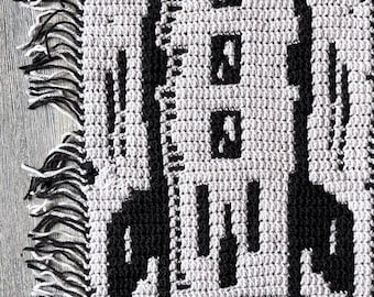 Mosaic crochet pattern: Space motifs add-on (astronaut, rocket, satellite, star)
