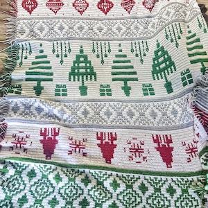 Mosaic crochet PATTERN, overlay mosaic, christmas blanket, Christmas mosaic crochet, mosaic blanket pattern, mosaic crochet blanket