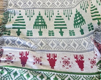 Christmas Mosaic Crochet Blanket pattern (2 sizes!)
