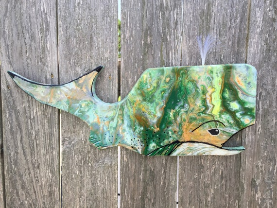 Dirty Pour Whale Funky Fish Dock Art Fish Outdoor Decor Etsy