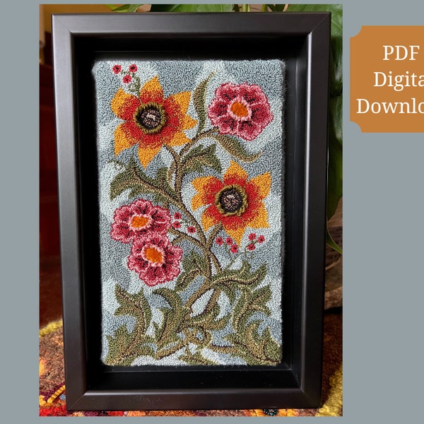 Autumn Sky- PDF Punch Needle Digital Download