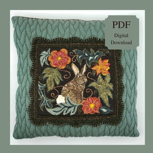 Garden Rabbit - Punch Needle Pattern (Instant PDF digital download)