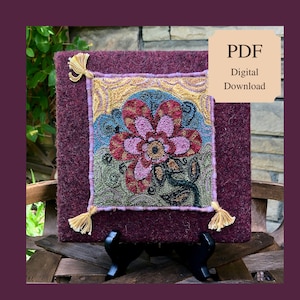 Petals - Punch Needle Pattern (Instant PDF download) Flower pattern