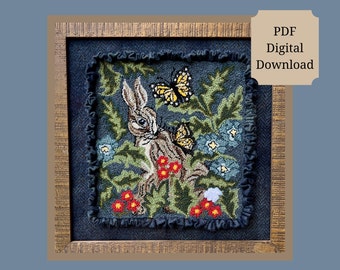 Hare With Friends- Punch Needle Pattern (Instant PDF Digital Download )