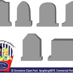 3D Grafsteen, Grijze Grafsteen, Clipart, Halloween, SVG, Commercieel Gebruik, Grafsteen PNG, EPS, Graf, Kerkhof, Digitale download, digitale kunst