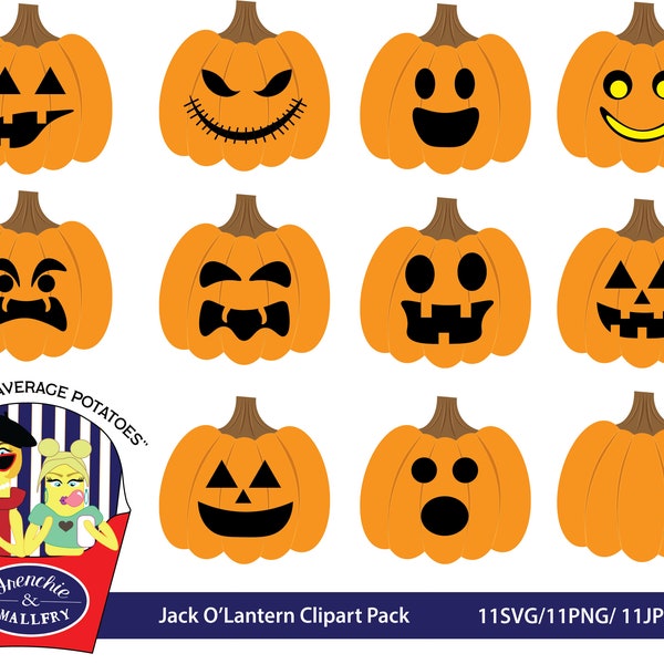 Jack O' Lantern Halloween Clipart, Halloween Pumpkin Clipart, Halloween Clipart, Pumpkin Clipart, Free Small Commercial Use Included,