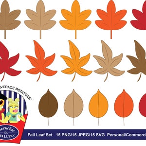 Herbst Blätter, Clipart-Set, Clipart, Herbst Blatt, Vektor, SVG, Herbst Blatt PNG, Herbst Blatt Druckbare, Herbst, Erntedank, Blätter