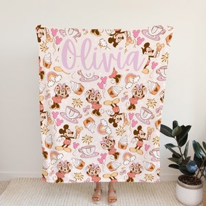 Personalized Micky and Minnie Mouse Disney Blanket, Custom name magical mouse blankets, micky and minnie mouse blanket, minnie mouse blanket