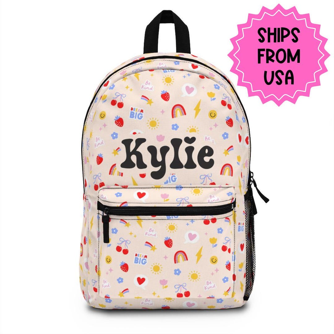Personalized Girl Backpack Smiley Face, Back to School Gifts for Kids ...