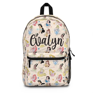 Personalisierte Rucksack Disney Prinzessinnen, Zurück zu Schulmädchen Tasche Kinder Kleinkind Rucksack, Geschenke für Kinder Mädchen Rucksack, benutzerdefinierte Tagestasche