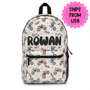 Mochila personalizada para moto de cross, mochila para niños de regreso a clases, mochila para niños pequeños, regalos para niños y niñas, mochila para guardería personalizada
