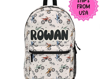 Personalized Backpack dirt bike, Back to school boys bag Kids toddler Backpack, Gifts for kids Girls and Boys Backpack, custom daycare bag
