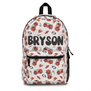 Sac à dos personnalisé camion de pompier, sac de rentrée pour garçons, sac à dos pour tout-petits, cadeaux pour enfants, sac à dos pour filles et garçons, sac de garderie personnalisé