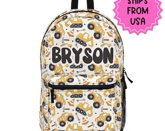 Mochila personalizada de construcción, mochila para niños de regreso a clases, mochila para niños pequeños, regalo para niños, mochila para niñas y niños, bolsa de guardería personalizada