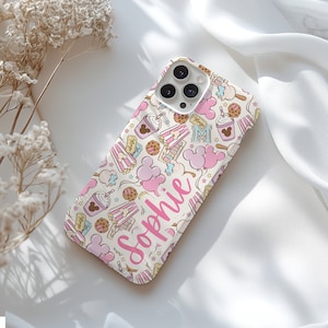 Custodia rigida personalizzata Disney rosa per iPhone 16/15 MAGSAFE, custodia magica Disney per iPhone 15, custodia Minnie e Topolino per iPhone 15, regalo sotto i 50