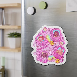 Pink Nostalgic Magnet Girly Girl preppy fridge decor, Pink kitchen accessories, fun kids magnet, stocking stuffer gifts for her under 20 15