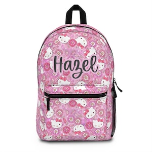 Sac à dos scolaire personnalisé pour enfants, sac à dos personnalisé pour chaton pour tout-petits, sac à dos personnalisé avec nom pour adultes, cadeau d'anniversaire pour sac à dos monogramme