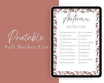Fall bucket list printable, Autumn bucket list printable, kids fall activities, printable fall to do list, fall checklist printable