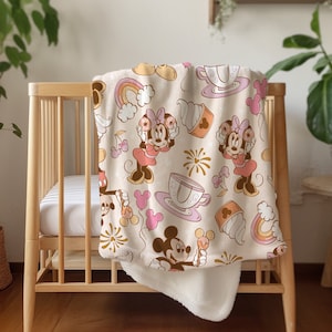 Personalized Micky and Minnie Mouse Disney Blanket, Custom name magical mouse blankets, micky and minnie mouse blanket, minnie mouse blanket