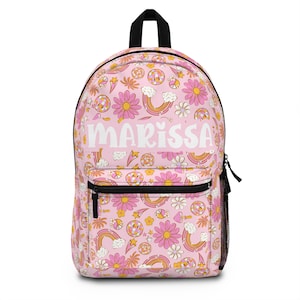 Sac à dos personnalisé rose groovy, sac de rentrée pour filles, sac à dos pour tout-petits, cadeaux pour sac à dos pour filles, sac de garderie personnalisé