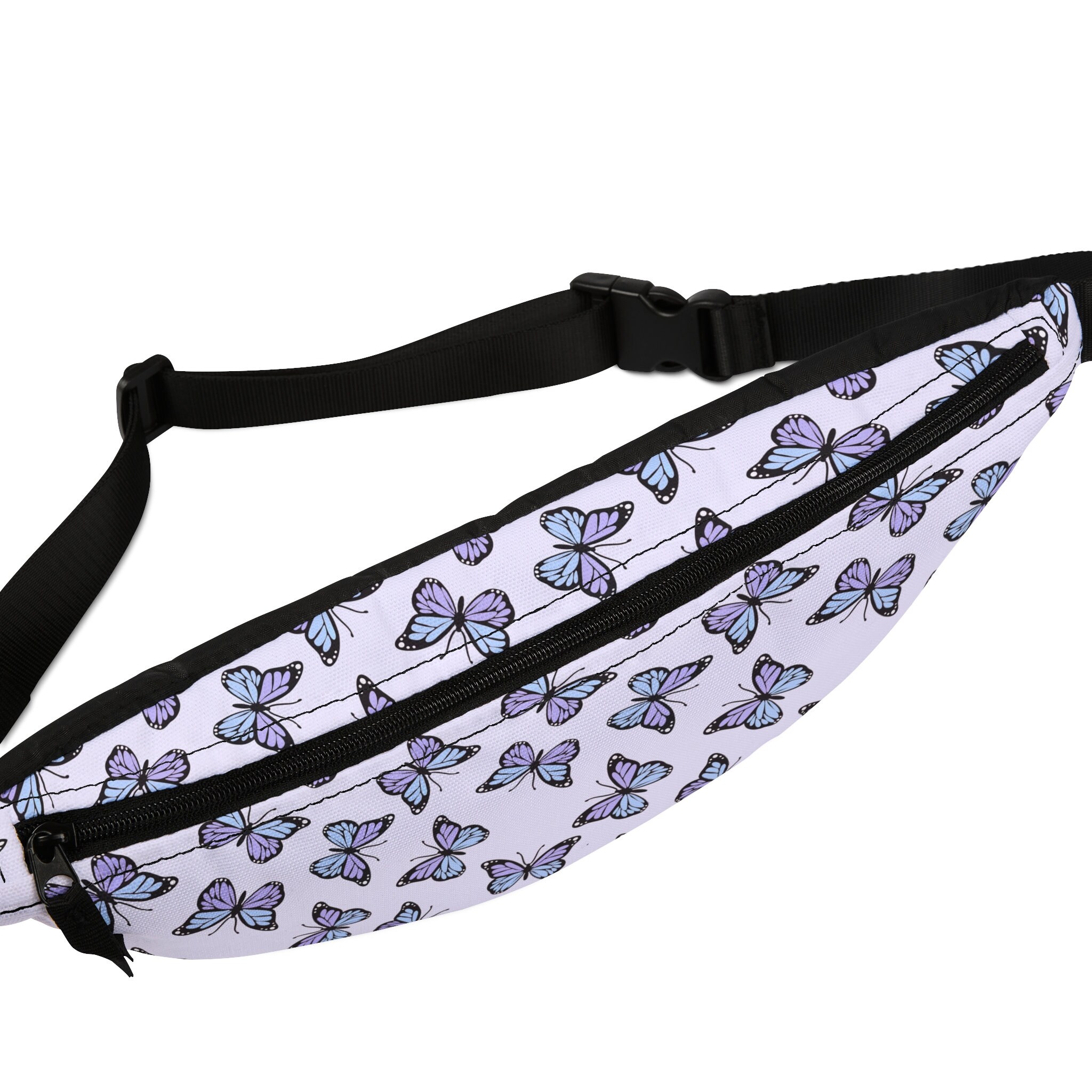 Personalized Purple Butterfly Fanny Pack | Customizable Waist Bag | Parent-Child Crossbody Travel Bag | Birthday Gift for Her