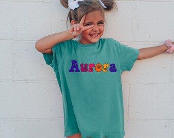 Retro Kids Name Shirt, Personalized Kids Shirt, Personalized Girl Name Shirt, Custom Name Boy Girl Tshirt, Custom Girl Tee, Custom Boy Tee