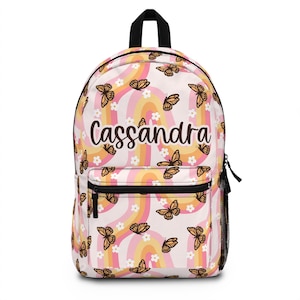 Sac à dos personnalisé papillon bohème, sac de rentrée pour filles, sac à dos pour tout-petits, cadeaux pour sac à dos pour filles, sac de garderie personnalisé