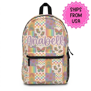 Personalized Backpack patchwork butterfly, Back to school girls bag Kids toddler Backpack, Gifts for kids Girls Backpack, custom daycare bag