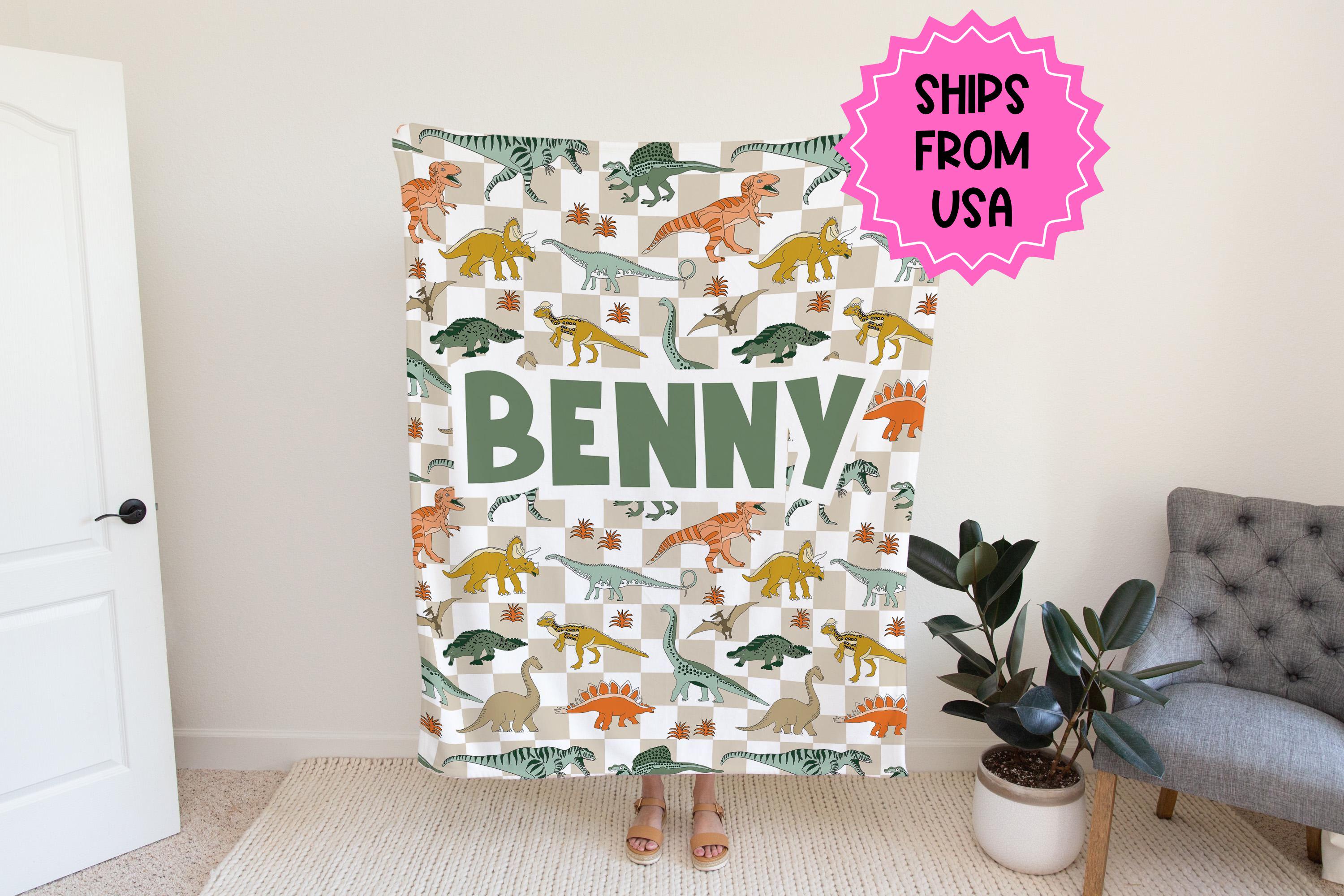 Custom Dinosaur Blanket – Personalized With Name, Flannel Throw For Kids, Toddlers, Pets - View #9