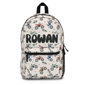 Sac à dos personnalisé pour moto tout-terrain, sac de rentrée pour garçons, sac à dos pour tout-petits, cadeaux pour enfants, sac à dos pour filles et garçons, sac de garderie personnalisé