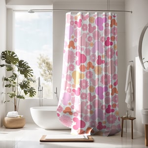 Personalized Disney Shower Curtain, disney bathroom decor accessories, disney decor, cute bathroom decor, kids bathroom decor