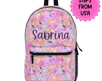 Personalized Girls Backpack and lunch box, Back to school girls bag Kids toddler Backpack, Gifts for kids Girls Backpack, custom daycare bag