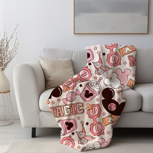 Pink Disney blanket, minnie mouse blanket, micky mouse blanket, disney trip gift, Disney Baby Adult Gift, Christmas Gift, Birthday Gift