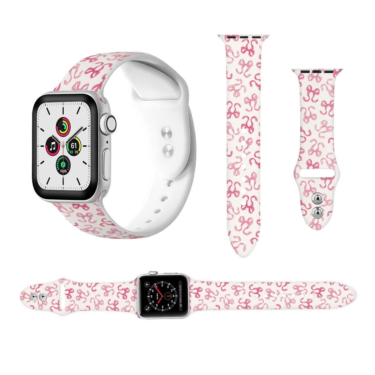 Pink Bows Preppy Watch Band Apple Watch Band for 38mm 40mm 