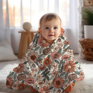 Personalized floral vintage blanket with Name, Custom name blanket gift, Birthday Anniversary Gift for her, floral baby blanket