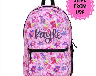 Personalized Backpack pink pups lunch box, Back to school Gifts for kids Girls Backpack, Kids toddler Backpack, custom daycare bag