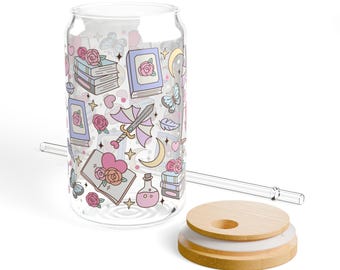 Taza de café de cristal para amantes de los libros, idea de regalo para amantes de los libros, vaso de lectura para chicas del club de lectura, set de regalo inspirado en los libros para rellenar medias