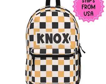 Personalized Backpack Checkered, Back to school boys bag Kids toddler Backpack, Gifts for kids Girls and Boys Backpack, custom daycare bag