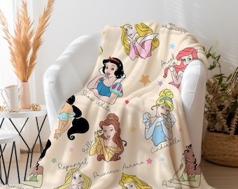 Disney Princesses Blanket, disney gift, disney bedding, gift for kids, gift for baby, gift for daughter, gift for sibling