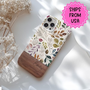 Custom bloemen telefoonhoesje voor iphone 17 air, 16, 15, 14, 13 Pro Max, MAGSAFE iphone case bloemen, vintage botanisch gepersonaliseerd telefoonhoesje