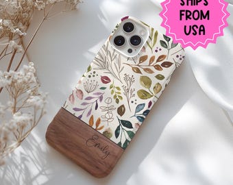 Custodia per telefono personalizzata con motivo floreale per iPhone 17 Air, 16, 15, 14, 13 Pro Max, custodia MAGSAFE per iPhone con motivo floreale, custodia per telefono personalizzata con motivo botanico vintage