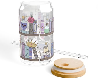 Taza de café de cristal para amantes de los libros, idea de regalo para amantes de los libros, vaso de lectura para chicas del club de lectura, set de regalo inspirado en los libros para rellenar medias