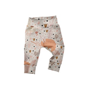 Bamboo Boho Floral Baby Harem Pants, Baby and kids clothing, toddler pants, baby shower gift, 1st birthday outfit, sustainable baby clothing