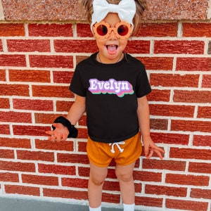 Retro Kids Name Shirt, Personalized Kids Shirt, Personalized Girl Name Shirt, Custom Name Boy Girl Tshirt, Custom Girl Tee, Custom Boy Tee