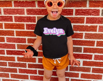 Retro Kids Name Shirt, Personalized Kids Shirt, Personalized Girl Name Shirt, Custom Name Boy Girl Tshirt, Custom Girl Tee, Custom Boy Tee