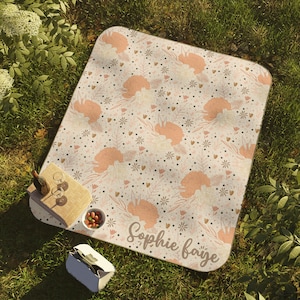 Personalized Boho floral Picnic Blanket waterproof,  picnic accessories, beach mat, floral beach and picnic mat, picnic table cover