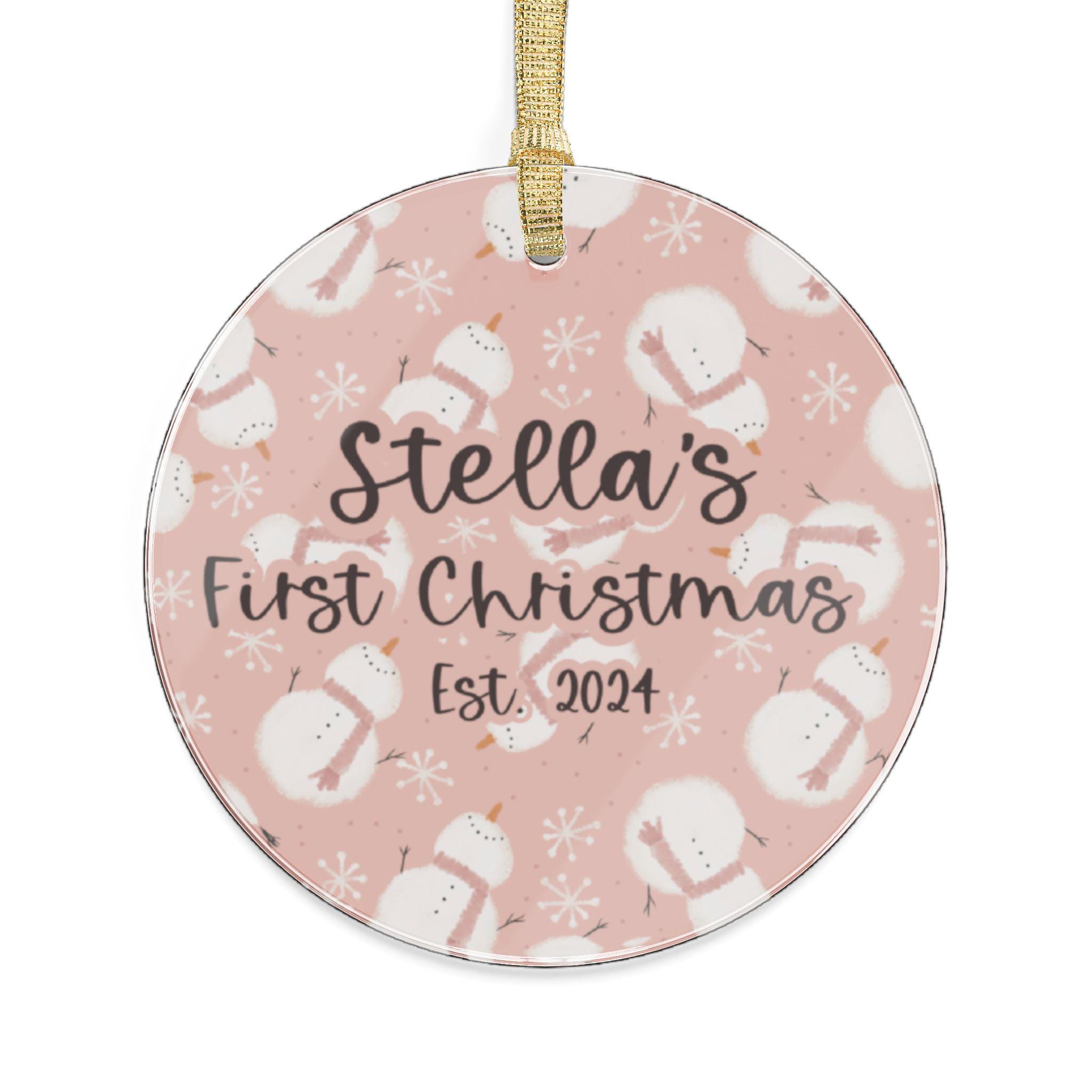 Personalisiertes Schneemann-Anhänger Harz - Erstes Weihnachten Baby Geschenk Mit Namen