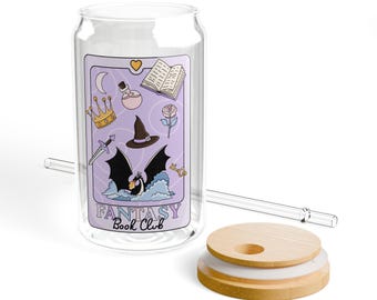Taza de café de cristal para amantes de los libros, idea de regalo para amantes de los libros, vaso de lectura para chicas del club de lectura, set de regalo inspirado en los libros para rellenar medias
