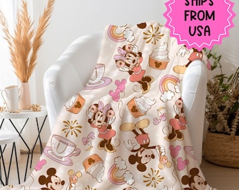 Manta personalizada de Mickey y Minnie Mouse de Disney, mantas mágicas de ratones con nombre personalizado, manta de Mickey y Minnie Mouse, manta de Minnie Mouse