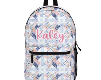 Personalized Backpack faux quilted, Back to school Gifts for kids Girls Backpack, toddler Backpack, custom daycare bag